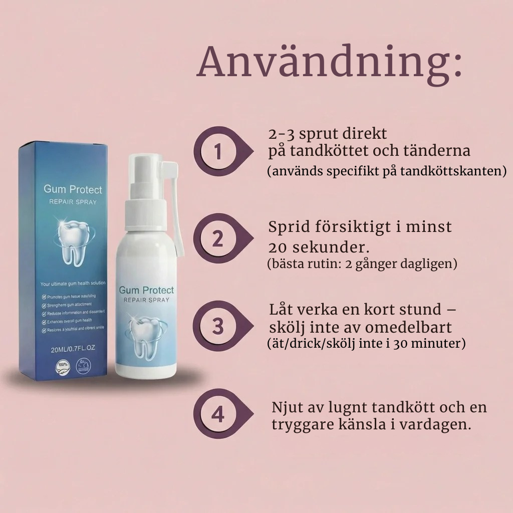 GumRelief™ - Hjälper till att stärka tandköttet och bidra till vitare tänder redan första veckan.