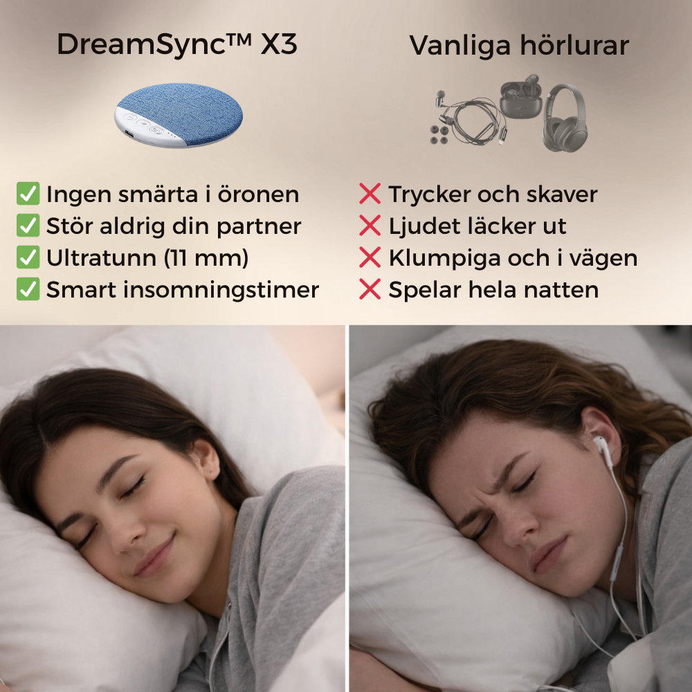 DreamerSync™ X3 | Somna till din favoritpodd – utan att störa din partner