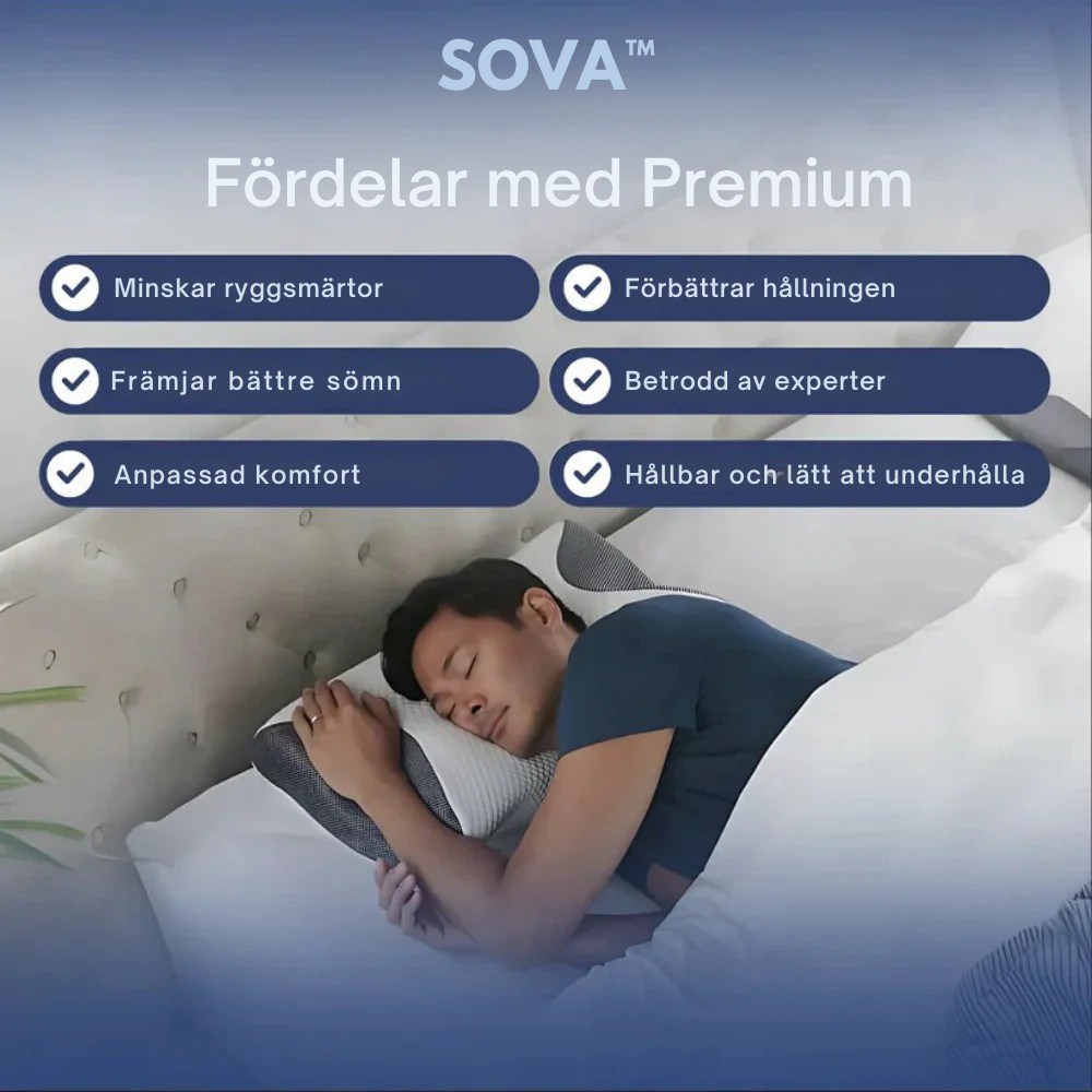 SOVA™ | Sov bättre, vakna utvilad – ergonomiskt stöd för nacke och rygg hela natten