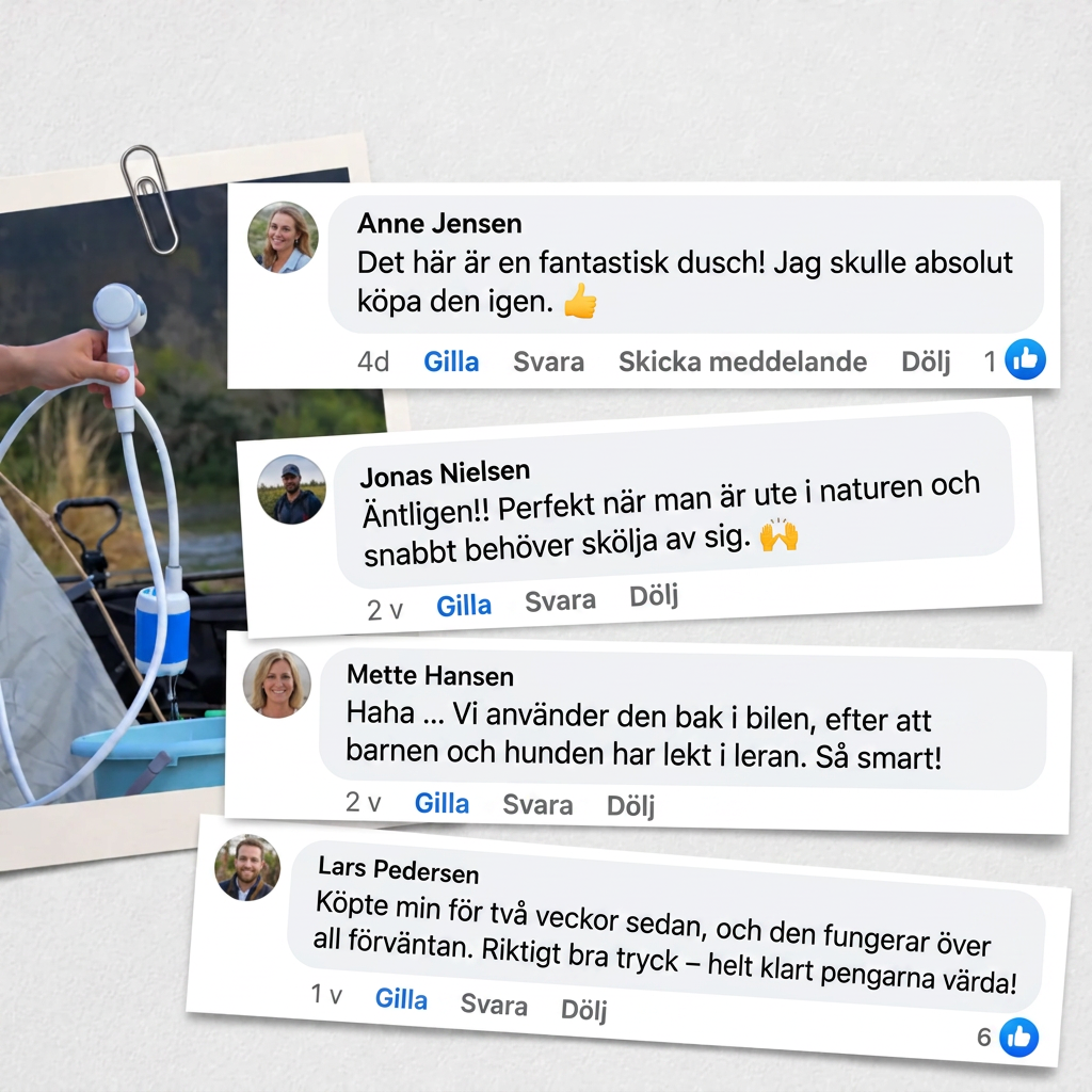 Fjälldusch™ | Bärbar dusch: Set med slang och munstycke
