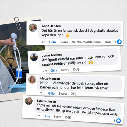 Fjälldusch™ | Bärbar dusch: Set med slang och munstycke
