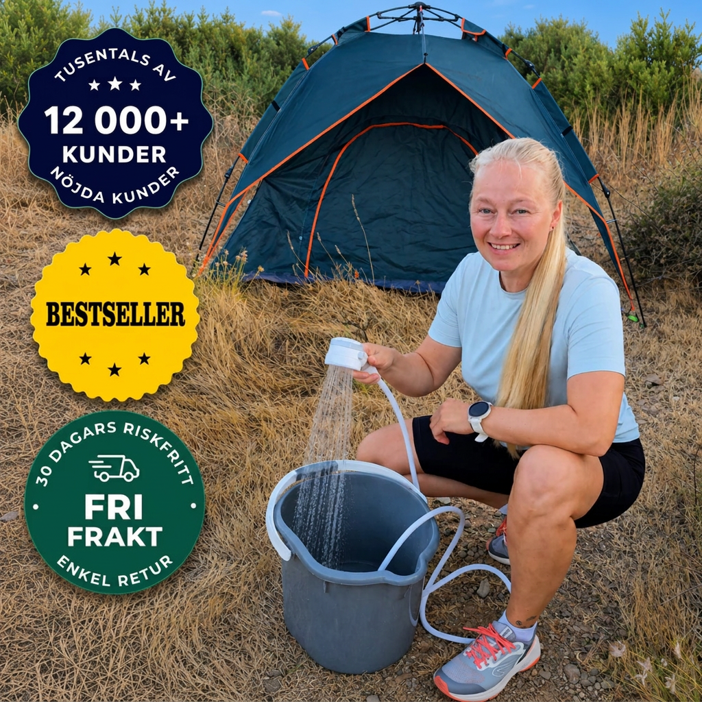 Fjälldusch™ | Bärbar dusch: Set med slang och munstycke