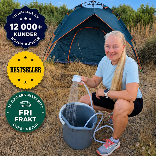 Fjälldusch™ | Bärbar dusch: Set med slang och munstycke