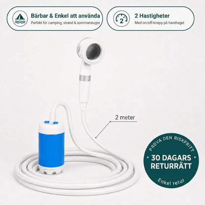 Fjälldusch™ | Bärbar dusch: Set med slang och munstycke