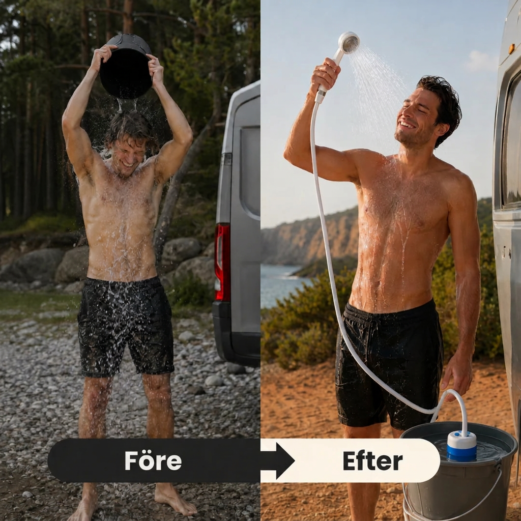 Fjälldusch™ | Bärbar dusch: Set med slang och munstycke